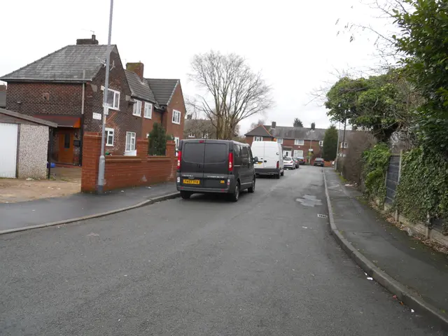 On the right there are trees, fencing and footpath. In the middle of the picture we can see...